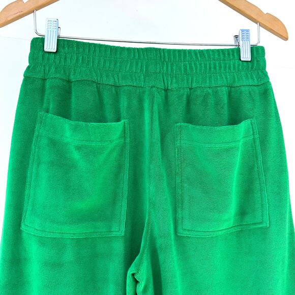 ME+EM 3 Piece Set Toweling Wide Leg Cropped Green Sweatpants Tank Polo 4 Cotton - Picture 13 of 15